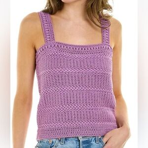 Vince Women’s Purple Summer Sleeveless Cotton Knit Top New Size Small